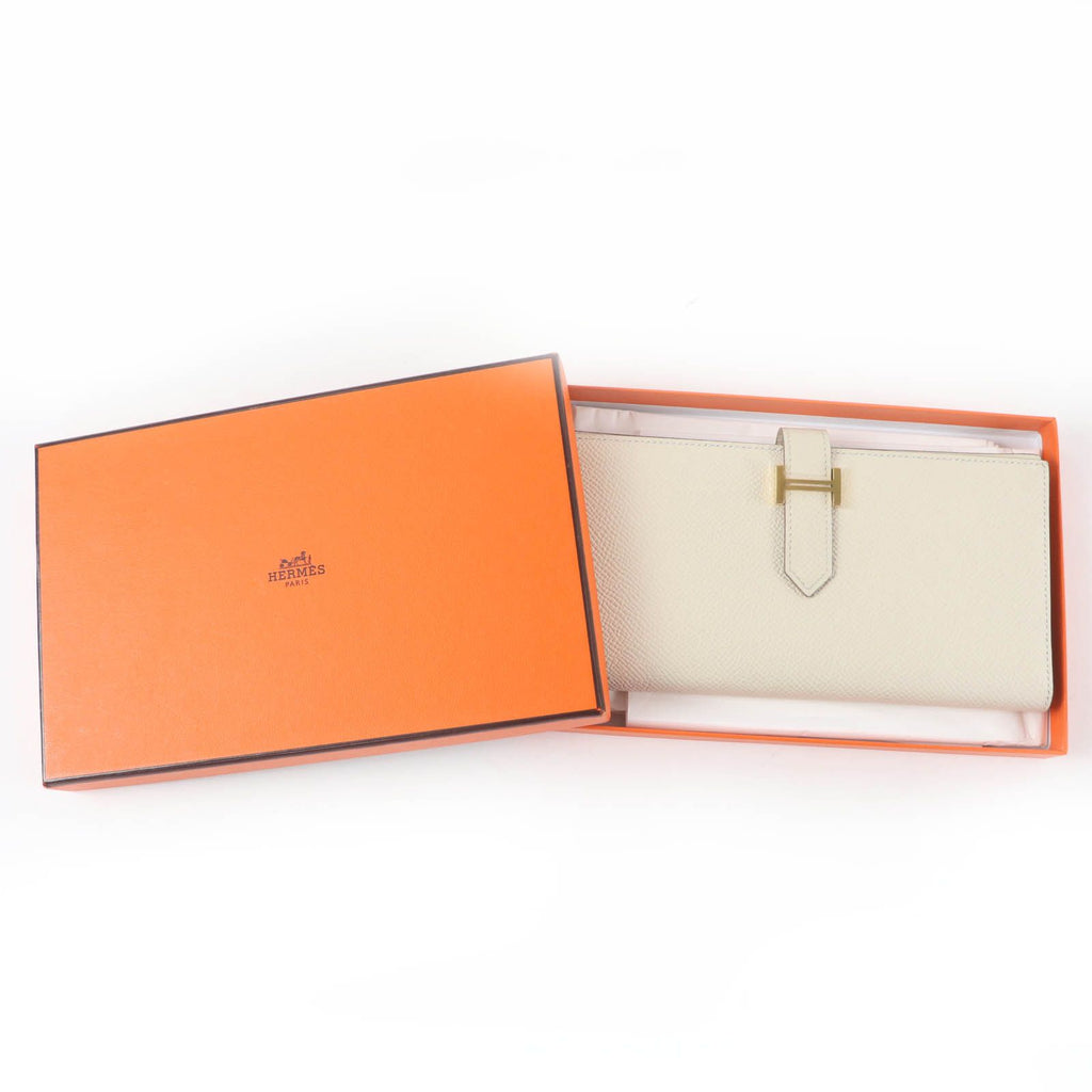 Hermes Bearn Souffle Chevre Misor Nata Gold Wallet — view 2