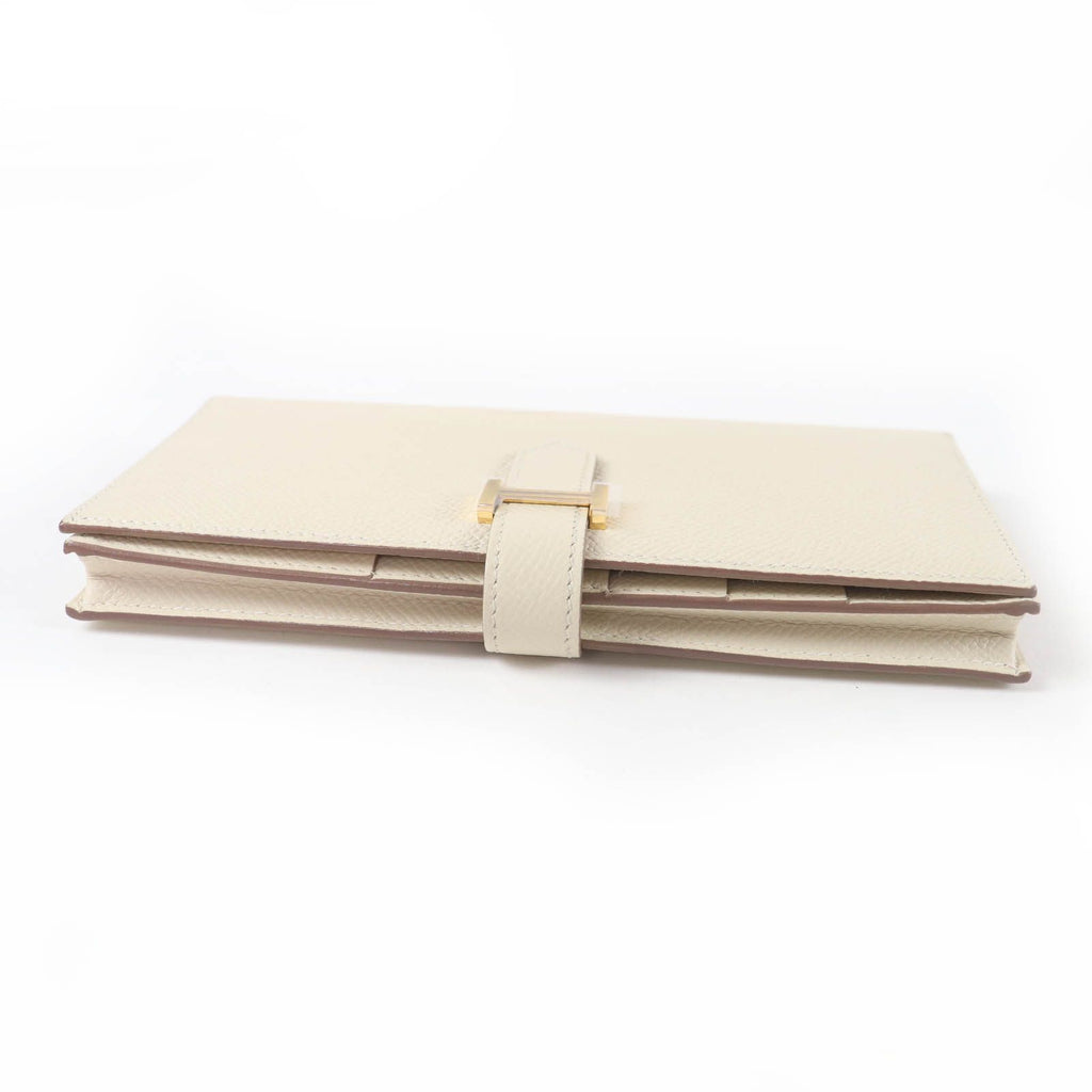 Hermes Bearn Souffle Chevre Misor Nata Gold Wallet — view 5