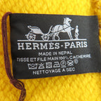 Hermes Daisangle Cashmere Citron Paille Logo 150 200 cm Large Scarf — view 7