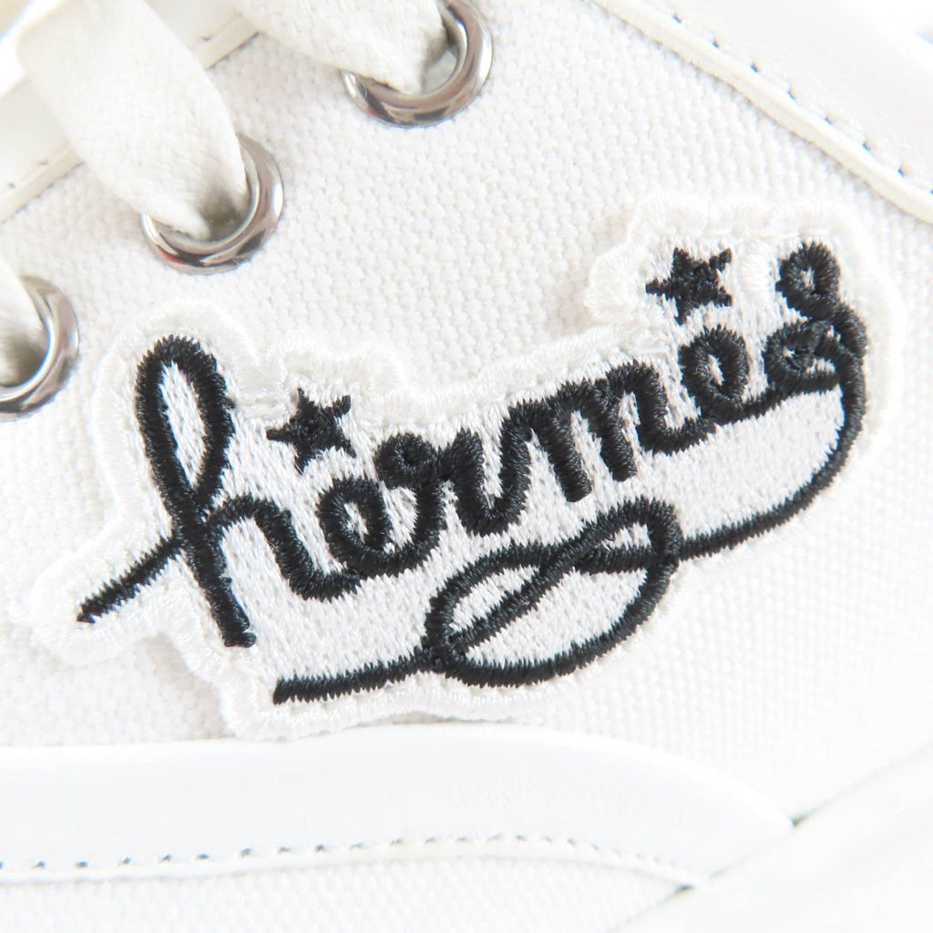 Hermes Innocent Leather Logo Patch Lace Up Low Cut Sneakers White — view 9