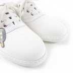 Hermes Innocent Leather Logo Patch Lace Up Low Cut Sneakers White — view 8
