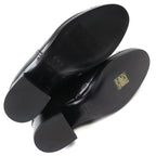 Chanel CC Logo Back Zip Suede Leather Long Boots Black 36 Leg Effect — view 8