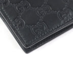 Gucci Guccissima Leather Bifold Wallet Compact Card Case Billfold Black — view 4