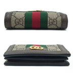 Gucci Compact Wallet Card Case Bifold Brown GG Supreme Canvas Beige Ebony — view 4