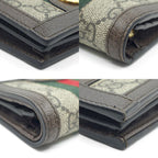 Gucci Compact Wallet Card Case Bifold Brown GG Supreme Canvas Beige Ebony — view 5