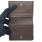 Gucci Compact Wallet Card Case Bifold Brown GG Supreme Canvas Beige Ebony — view 6