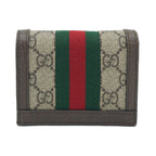 Gucci Compact Wallet Card Case Bifold Brown GG Supreme Canvas Beige Ebony — view 2