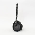 Chanel Plastic Chain Bag CC Logo Goat Fur Leather Black — view 5