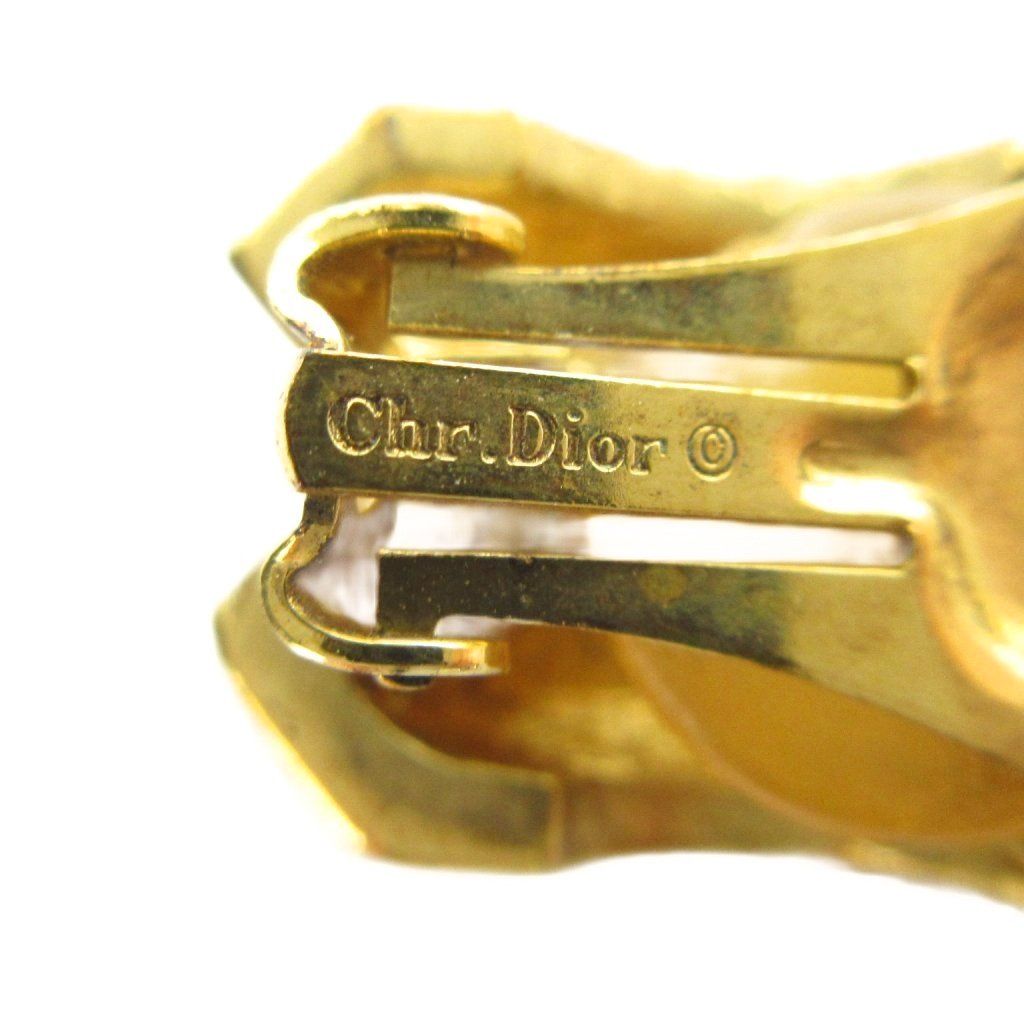 Dior Earrings Clip on Log Vintage Gold — view 4