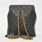 Chanel Quilted Backpack Lambskin CC Logo Black Vintage Gold — view 4