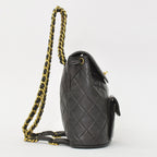 Chanel Quilted Backpack Lambskin CC Logo Black Vintage Gold — view 2