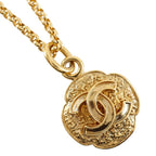 Chanel CC Logo Vintage Gold Plated Necklace