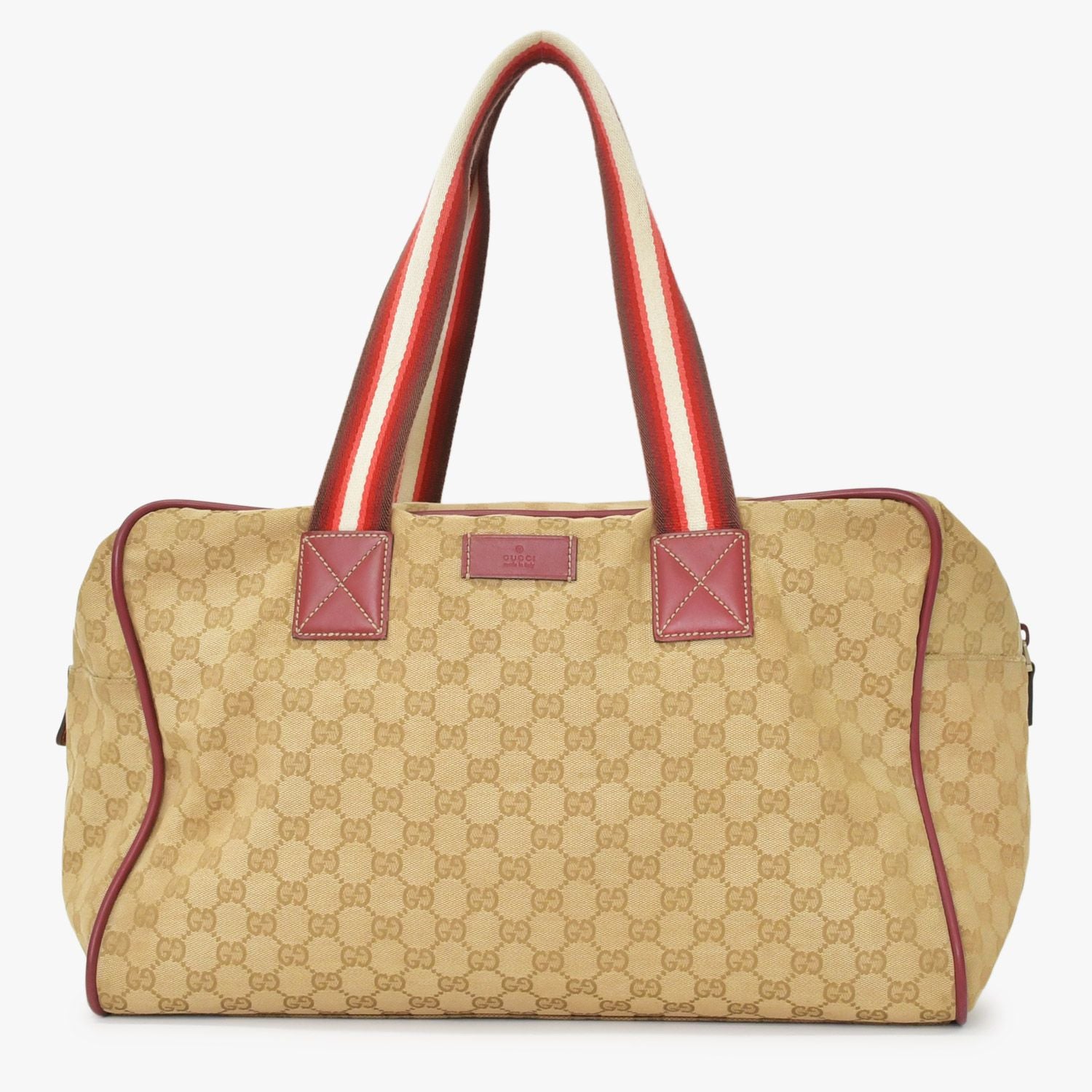 Gucci GG Canvas Boston Bag Sherry Line Leather Brown