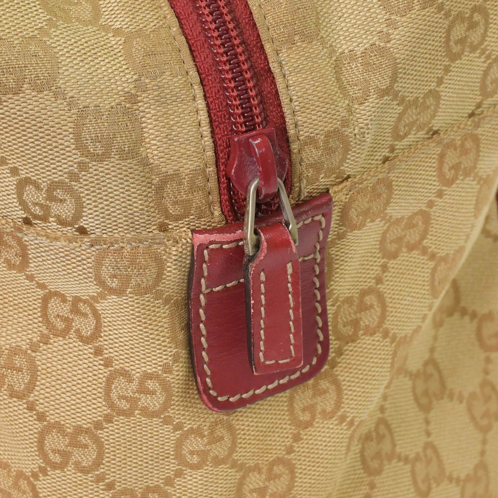 Gucci GG Canvas Boston Bag Sherry Line Leather Brown — view 6