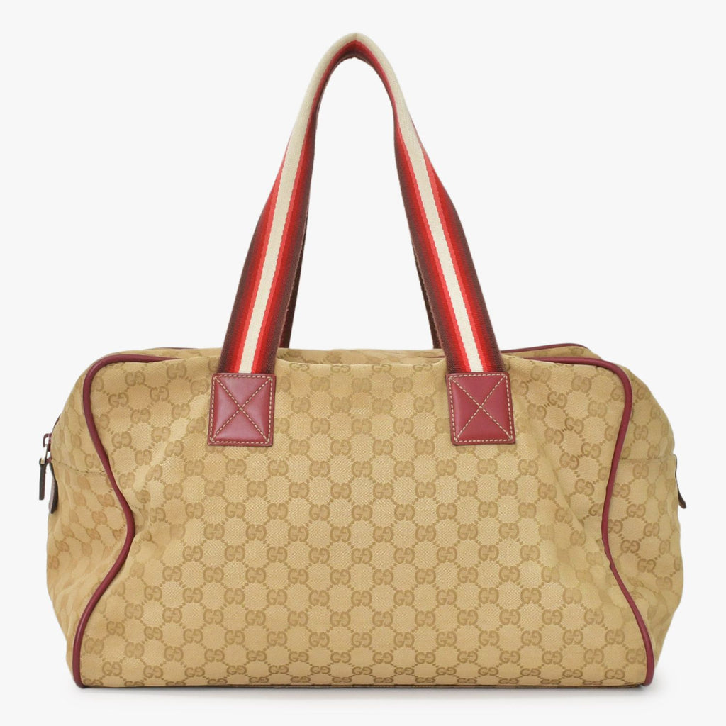 Gucci GG Canvas Boston Bag Sherry Line Leather Brown — view 3