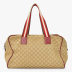Gucci GG Canvas Boston Bag Sherry Line Leather Brown — view 3
