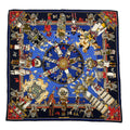 Hermes Scarf Carre 90 Silk Kachinas Blue