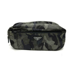 Prada Second Bag Triangle Logo Camouflage Nylon Gray