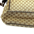 Gucci Shoulder Bag Logo Leather Plate GG Canvas Beige — view 4