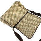 Gucci Shoulder Bag Logo Leather Plate GG Canvas Beige — view 8
