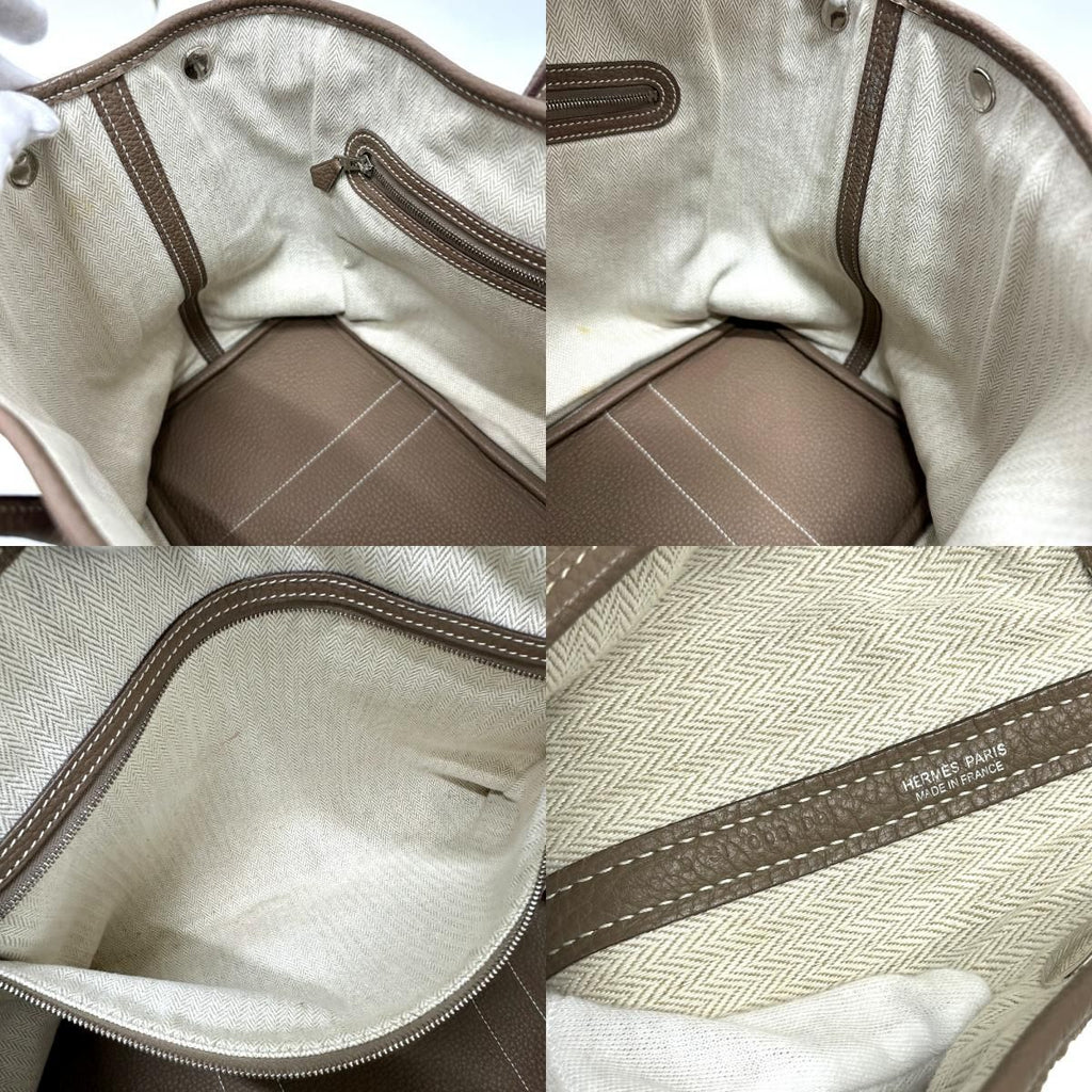 Hermes Tote Garden Party PM Negonda Etoupe Beige — view 8