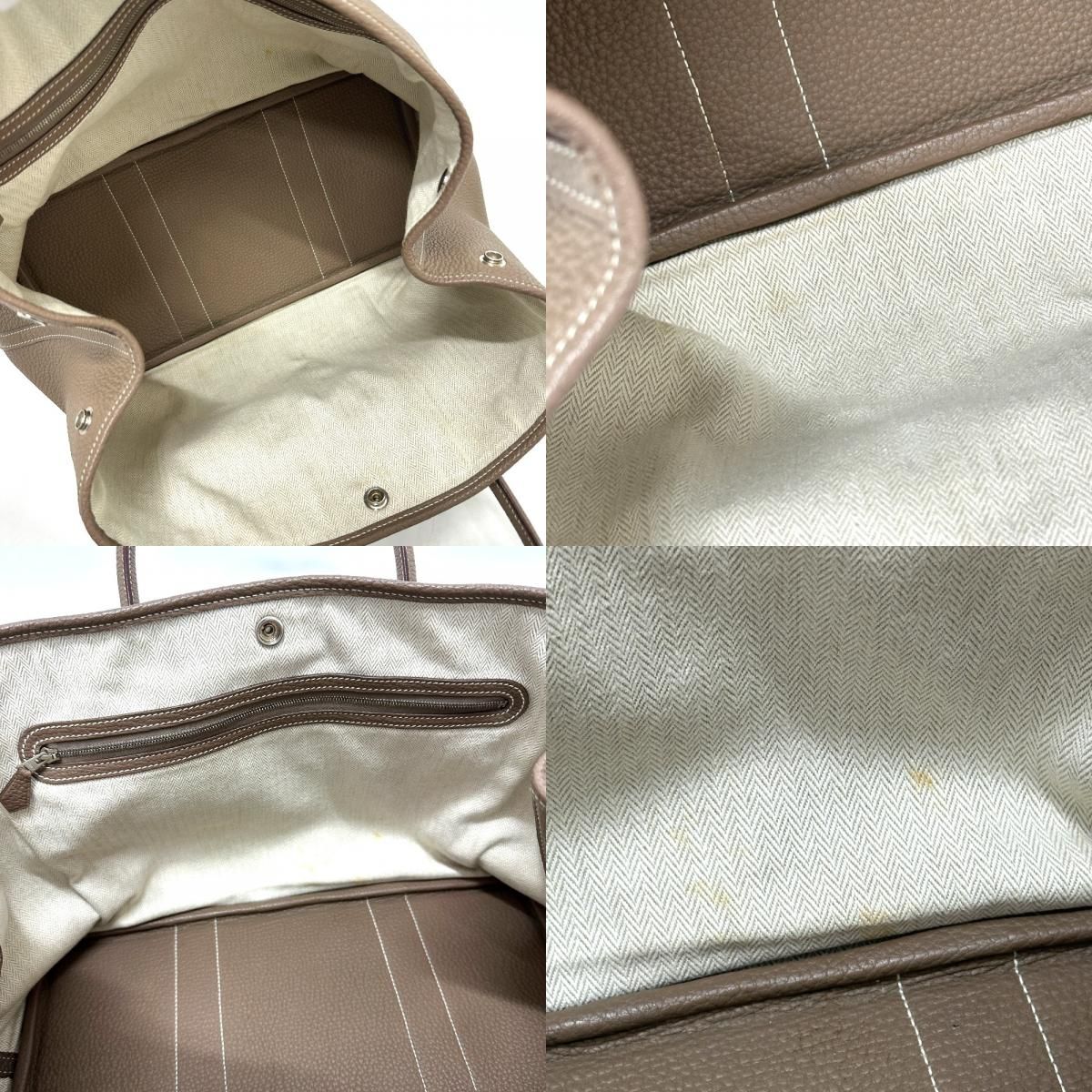 Hermes Tote Garden Party PM Negonda Etoupe Beige — view 7