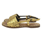 Bottega Veneta Intrecha Tostrap Sandals Gold — view 2