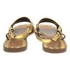 Bottega Veneta Intrecha Tostrap Sandals Gold — view 3