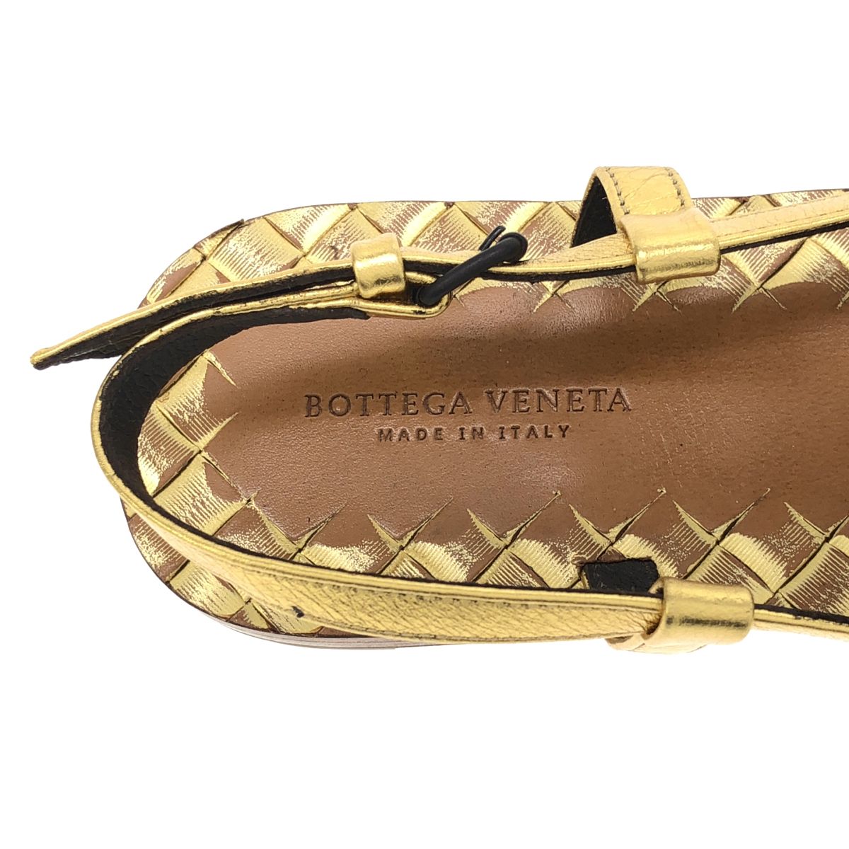 Bottega Veneta Intrecha Tostrap Sandals Gold — view 5