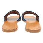Bottega Veneta Intrecha Leather Sandals Blue Brown — view 3