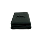 Saint Laurent Box Paris YSL Logo Leather Trifold Wallet Mini Black — view 4