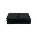Saint Laurent Box Paris YSL Logo Leather Trifold Wallet Mini Black — view 6