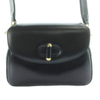 Gucci Vintage Shoulder Bag Box Calf Leather Turnlock Black MW — view 2