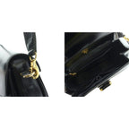 Gucci Vintage Shoulder Bag Box Calf Leather Turnlock Black MW — view 8