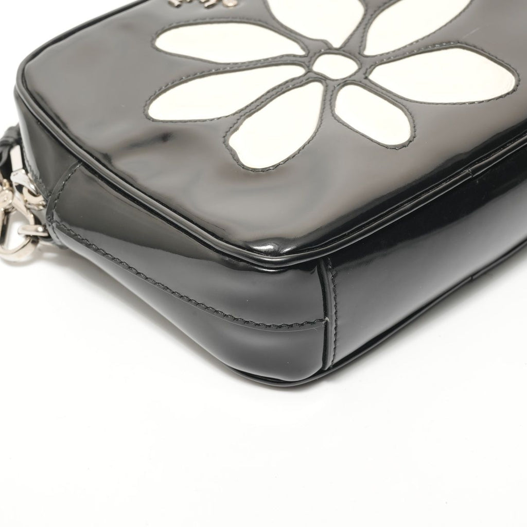 Prada Shoulder Bag Flower Motif Patent Leather — view 5