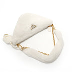 Prada Shoulder Bag Triangle Logo Wool Shearling 3way — view 8