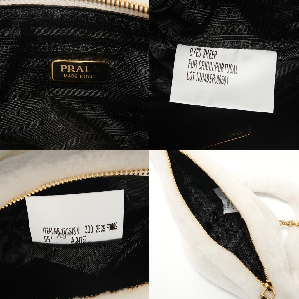 Prada Shoulder Bag Triangle Logo Wool Shearling 3way — view 9