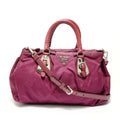 Prada Handbag Logo Nylon 2-Way Burgundy