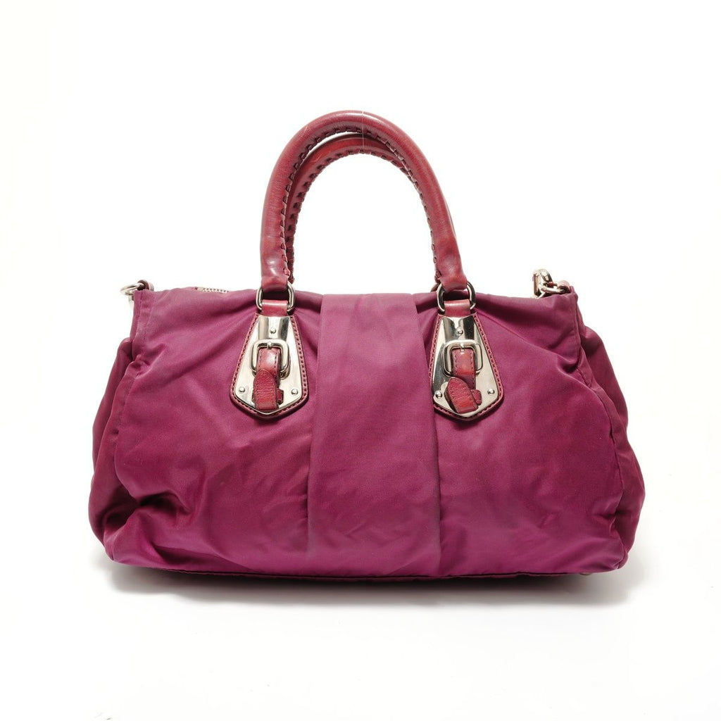 Prada Handbag Logo Nylon 2-Way Burgundy — view 2