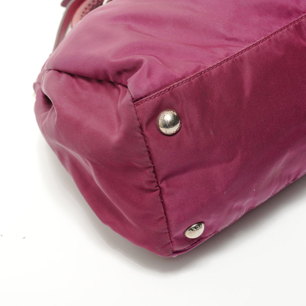 Prada Handbag Logo Nylon 2-Way Burgundy — view 5