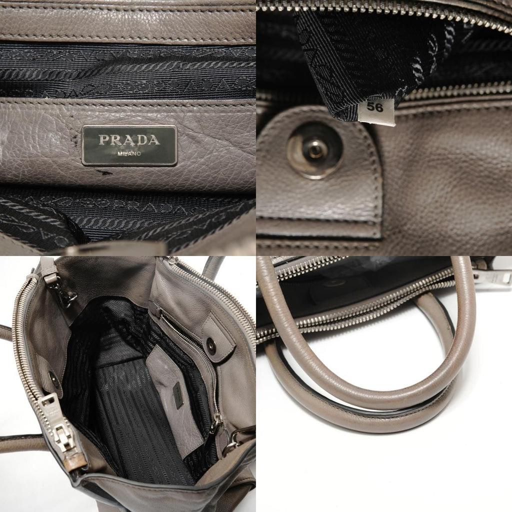 Prada Handbag Triangle Logo Leather 2-Way — view 9