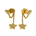 Dior Earrings Petit CD Gold Clear Star