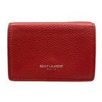 Saint Laurent Paris Trifold Wallet Tiny Red Leather