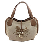 Celine Carriage Pattern Handbag Canvas