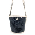 Chanel Chain Shoulder Bag Camellia CC Logo Vinyl Leather Black White