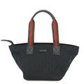 Gucci Tote Sherry Line GG Canvas Handbag Mini Black