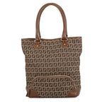 Fendi Tote Zucchino Canvas Leather