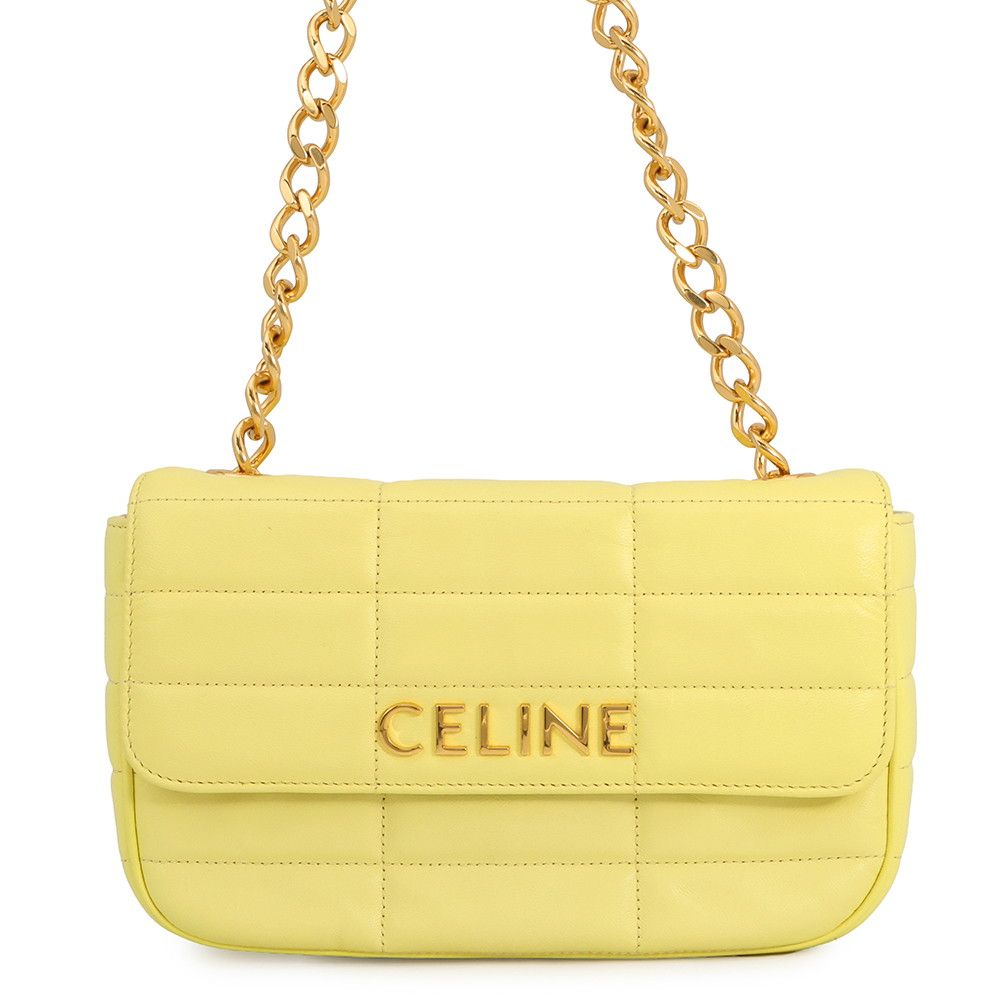 Celine Chain Shoulder Bag Matelasse Monochrome
