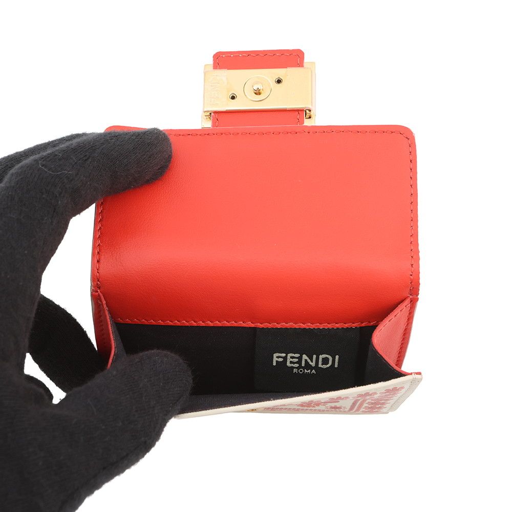Fendi Trifold Wallet Bucket Micro Leather Folding Compact — view 6