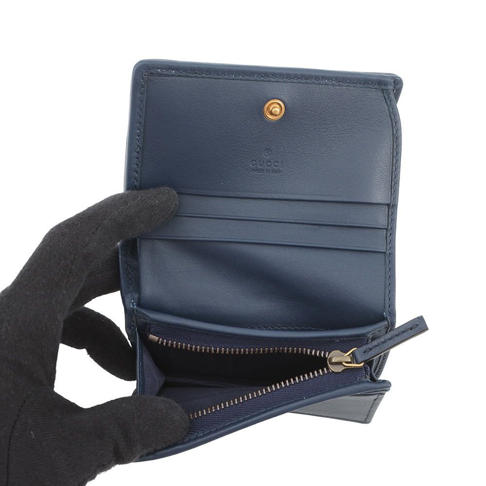 Gucci Bifold Wallet Flora Zumi Compact Canvas Leather Quilted Card Case — view 6
